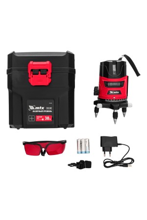 Лазерный уровень CRX-30R, 30 м, красный луч, батарейки, резьба 5/8