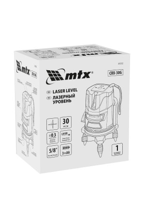 Лазерный уровень CRX-30G, 30 м, зеленый луч, батарейки, резьба 5/8