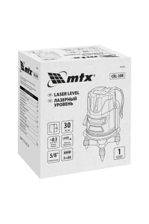 Лазерный уровень CRL-30R, 30 м, красный луч, батарейки, резьба 5/8