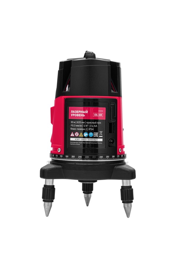 Лазерный уровень CRL-30R, 30 м, красный луч, батарейки, резьба 5/8