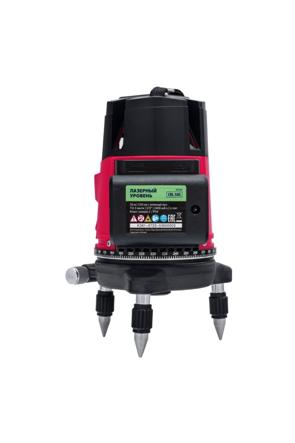 Лазерный уровень CRL-30G, 30 м, зеленый луч, акк. Li 2400 mah, резьба 5/8