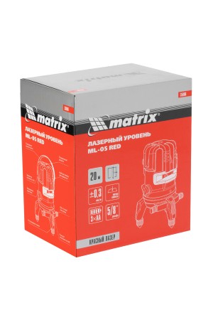 Лазерный уровень ML 05 Red, 20 м, 635 нм, резьба 5/8