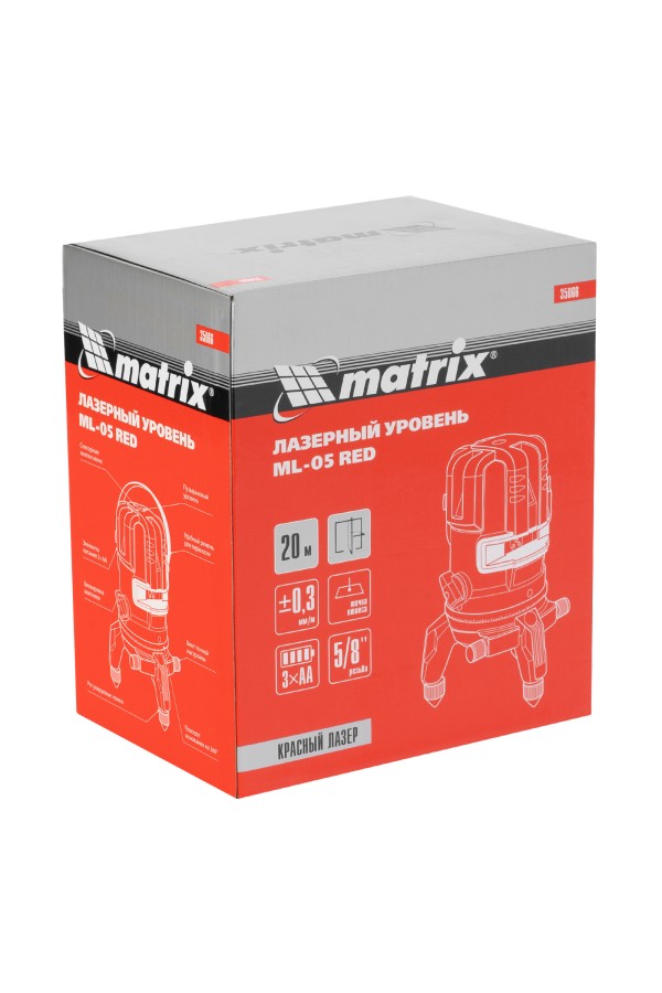 Лазерный уровень ML 05 Red, 20 м, 635 нм, резьба 5/8