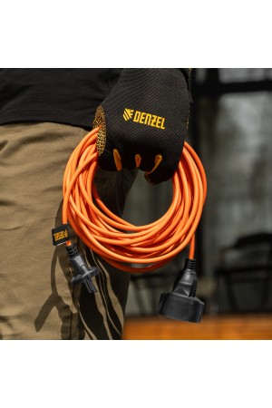 Удлинитель-шнур силовой Garden Series, б/з, ПВС, 10м, 1 розетка, 2 x 1 мм, 3 м Denzel