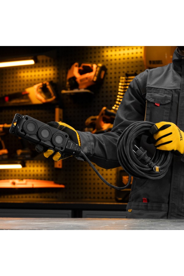 Удлинитель-шнур силовой Top Series, КГТТ, 10 м, 3 розетки, 3 x 1,5 мм Denzel