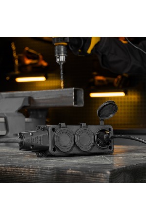 Удлинитель-шнур силовой Top Series, КГТТ, 20м, 3 розетки, 3 x 1,5 мм, 3 м Denzel