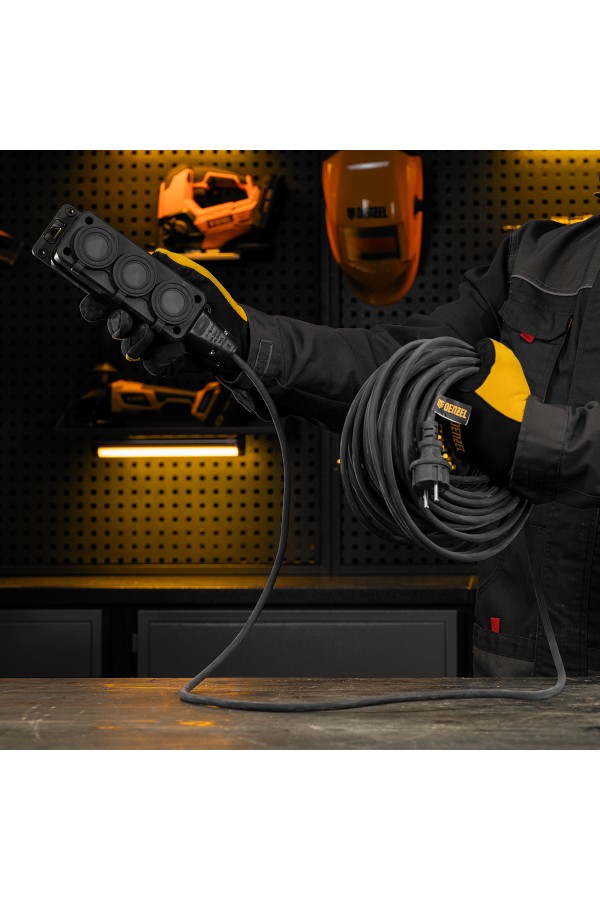 Удлинитель-шнур силовой Top Series, КГТТ, 20м, 3 розетки, 3 x 2,5 мм Denzel