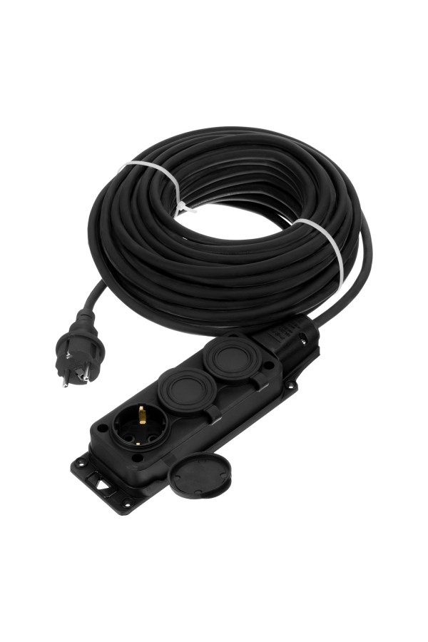 Удлинитель-шнур силовой Top Series, КГТТ, 20м, 3 розетки, 3 x 2,5 мм Denzel