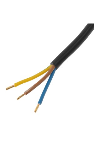 Шнур сетевой Energy Series, ПВС, 1,5 м, 3 x 1 мм, с неразборной вилкой, черный, 3 м Denzel