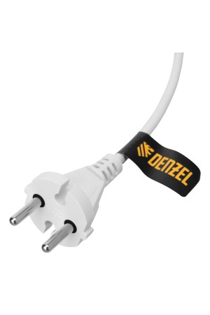 Шнур сетевой Energy Series, ПВС, 3 м, 2 x 1 мм, с неразборной вилкой, белый, 3 м Denzel