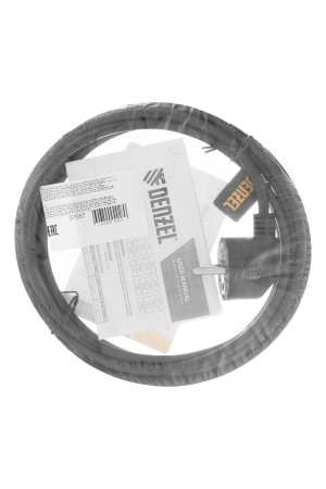 Шнур сетевой Energy Series, ПВС, 3 м, 3 x 1 мм, с неразборной вилкой, черный, 3 м Denzel