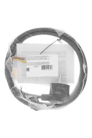 Шнур сетевой Energy Series, ПВС, 1,5 м, 3 x 1,5 мм, с неразборной вилкой, черный, 3 м Denzel