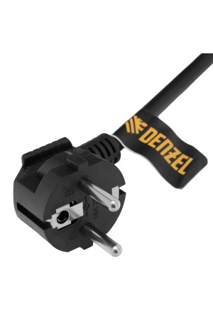 Шнур сетевой Energy Series, ПВС, 1,5 м, 3 x 1,5 мм, с неразборной вилкой, черный, 3 м Denzel