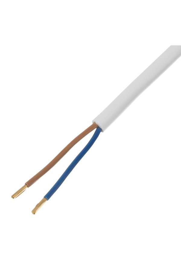 Шнур сетевой Energy Series, ПВС, 3 м, 2 x 1,5 мм, с неразборной вилкой, белый, Denzel