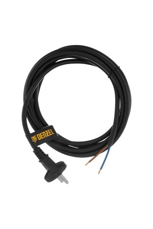 Шнур сетевой Energy Series, ПВС, 3 м, 2 x 1,5 мм, с неразборной вилкой, черный, 3 м Denzel