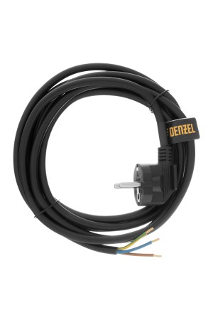 Шнур сетевой Energy Series, ПВС, 3 м, 3 x 1,5 мм, с неразборной вилкой, черный, 3 м Denzel