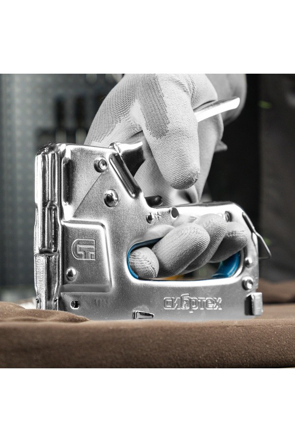 Степлер мебельный, металлический, регулируемый, тип скобы: 53, 4-14 мм Сибртех