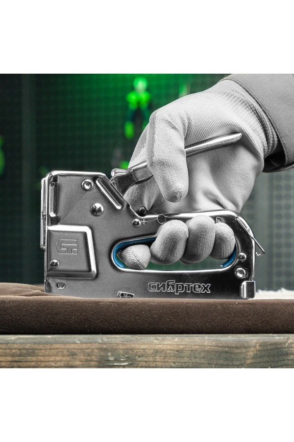 Степлер мебельный, металлический, регулируемый, тип скобы: 53, 4-14 мм Сибртех