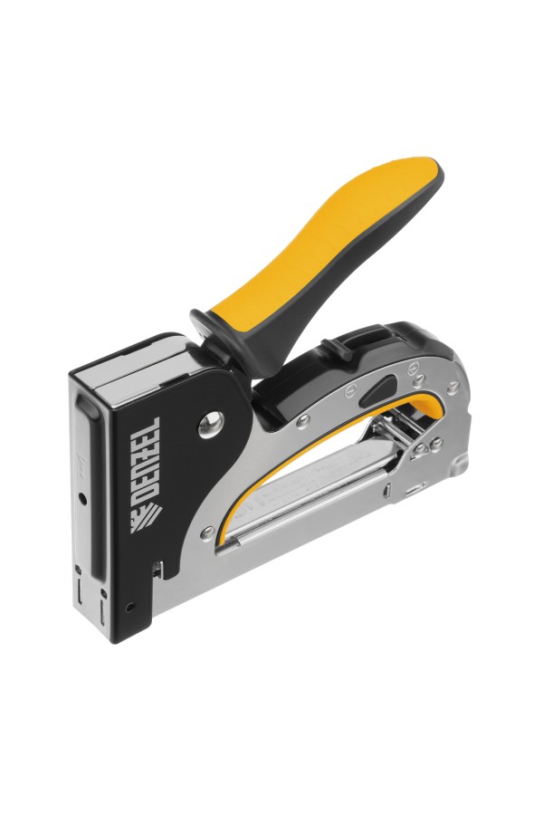 Степлер мебельный, стальной корпус, быстрая загрузка, регул. силы удара, тип 53, 4-14 мм Denzel