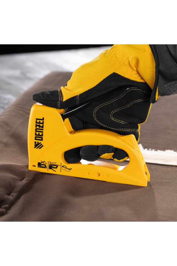 Степлер пластиковый, скобы в комплекте, тип 53, 6-10 мм Denzel