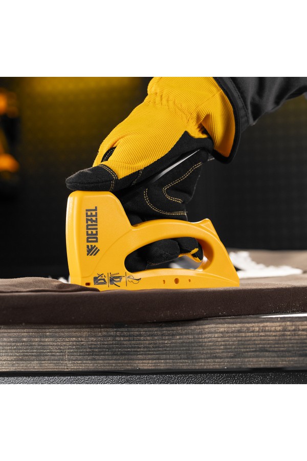 Степлер пластиковый, скобы в комплекте, тип 53, 6-10 мм Denzel