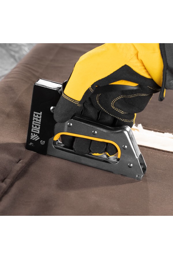 Степлер металлический, скобы в комплекте, 2К рукоятка, тип 53, 6-10 мм Denzel