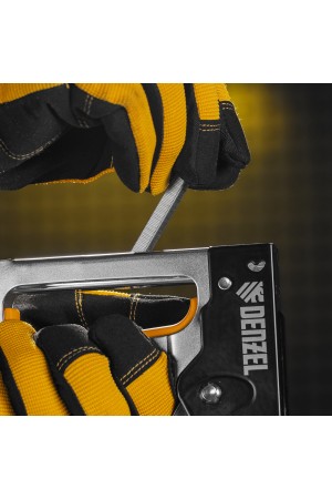 Степлер металлический, скобы в комплекте, 2К рукоятка, тип 53, 6-10 мм Denzel