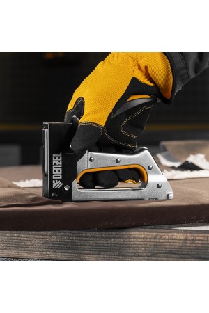 Степлер металлический, скобы в комплекте, 2К рукоятка, тип 53, 6-10 мм Denzel