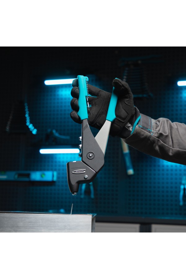 Заклепочник литой, усиленный, поворотный 0-360 град, заклепки 2.4-4.8 мм Gross