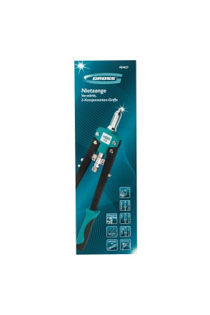 Заклепочник двуручный 420 мм, двухкомпонентные рукоятки, для заклепок 2.4-3.2-4.0-4.8 Gross