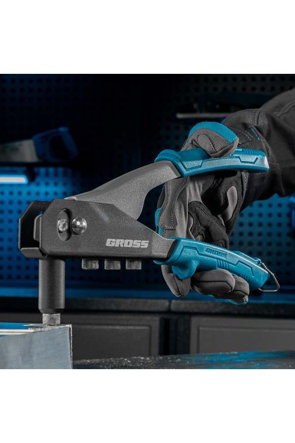 Заклепочник ручной, 260 мм, заклепки 2,4-3,2-4,0-4,8 мм Gross