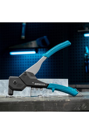 Заклепочник ручной, 290 мм, поворотный, 0-360, заклепки 2,4-3,2-4,0-4,8 мм Gross