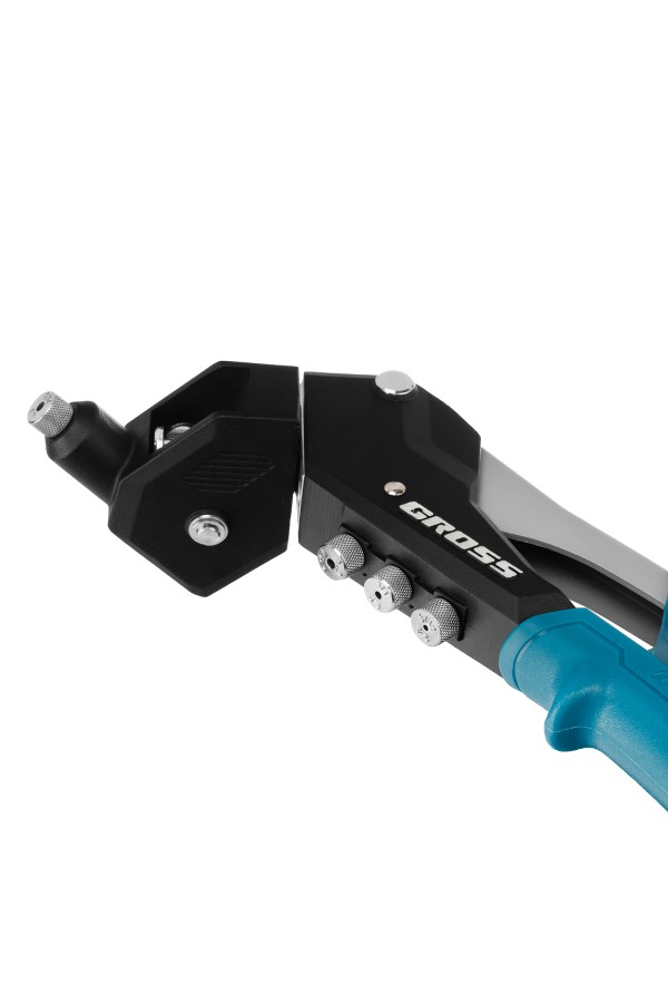 Заклепочник ручной, 290 мм, поворотный, 0-360, заклепки 2,4-3,2-4,0-4,8 мм Gross