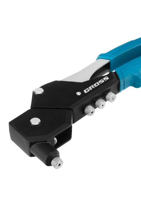 Заклепочник ручной, 290 мм, поворотный, 0-360, заклепки 2,4-3,2-4,0-4,8 мм Gross