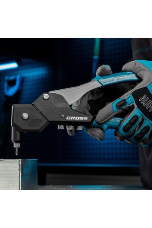 Заклепочник ручной, 290 мм, поворотный, 0-360, заклепки 2,4-3,2-4,0-4,8 мм Gross