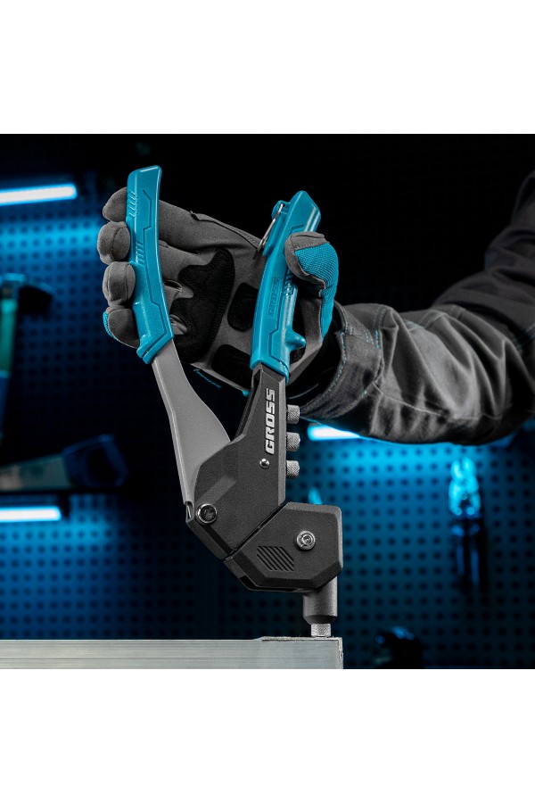 Заклепочник ручной, 290 мм, поворотный, 0-360, заклепки 2,4-3,2-4,0-4,8 мм Gross