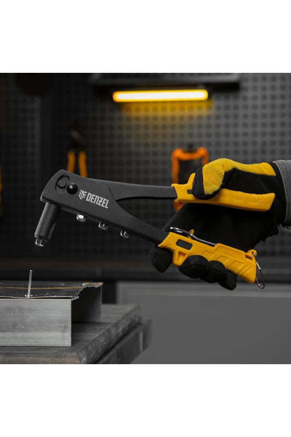 Заклепочник ручной, 255 мм, заклепки 2,4-3,2-4,0-4,8 мм Denzel