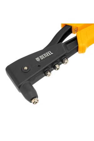 Заклепочник ручной, 255 мм, литой, усиленный, заклепки 2,4-3,2-4,0-4,8 мм Denzel
