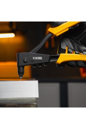 Заклепочник ручной, 255 мм, литой, усиленный, заклепки 2,4-3,2-4,0-4,8 мм Denzel