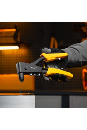 Заклепочник ручной, 255 мм, литой, усиленный, заклепки 2,4-3,2-4,0-4,8 мм Denzel