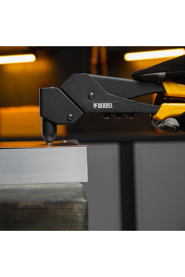 Заклепочник ручной, 285 мм, поворотный, 0-360, заклепки 2,4-3,2-4,0-4,8 мм Denzel