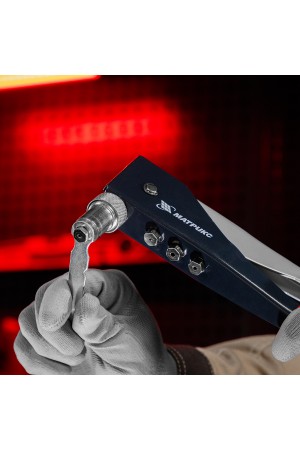 Заклепочник, 250 мм, переставной 0-90 градусов, заклепки 2.4-3.2-4.0-4.8 мм Матрикс