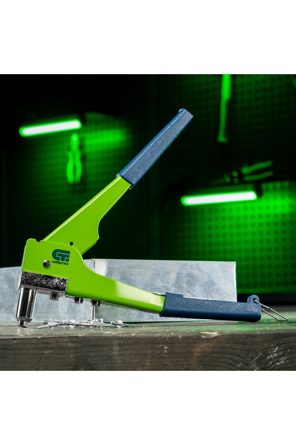 Заклепочник 270 мм, переставной 0-90 град, заклепки 2.4-3.2-4.0-4.8 мм Сибртех