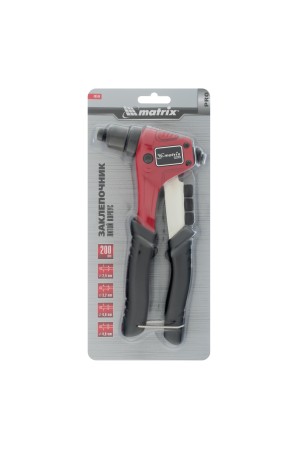 Заклепочник литой, 200 мм, заклепки 2.4-3.2-4.0-4.8 мм, Pro Matrix