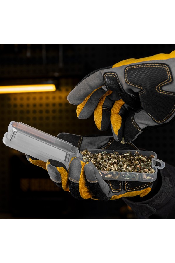 Заклепки резьбовые, стальные, оцинкованные, М3, пластиковый кейс, 200 шт. Denzel