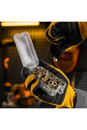 Заклепки резьбовые, стальные, оцинкованные, М6, пластиковый кейс, 70 шт. Denzel