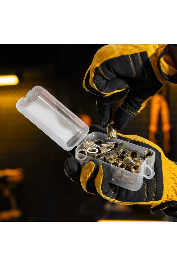 Заклепки резьбовые, стальные, оцинкованные, М10, пластиковый кейс, 35 шт. Denzel