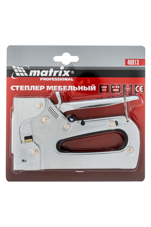 Степлер мебельный металлический регулируемый, тип скобы 53, 6-14 мм Matrix Professional