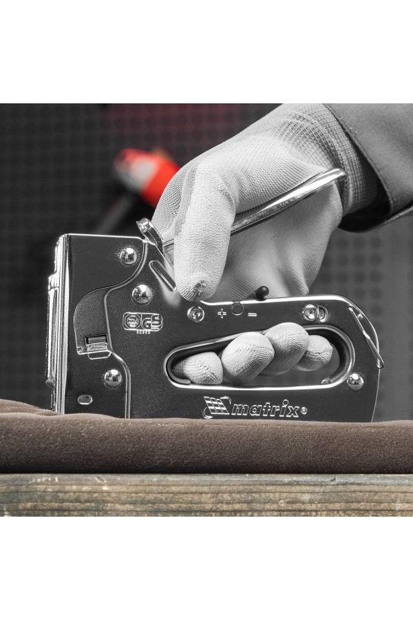 Степлер мебельный металлический регулируемый, тип скобы 53, 6-14 мм Matrix Professional