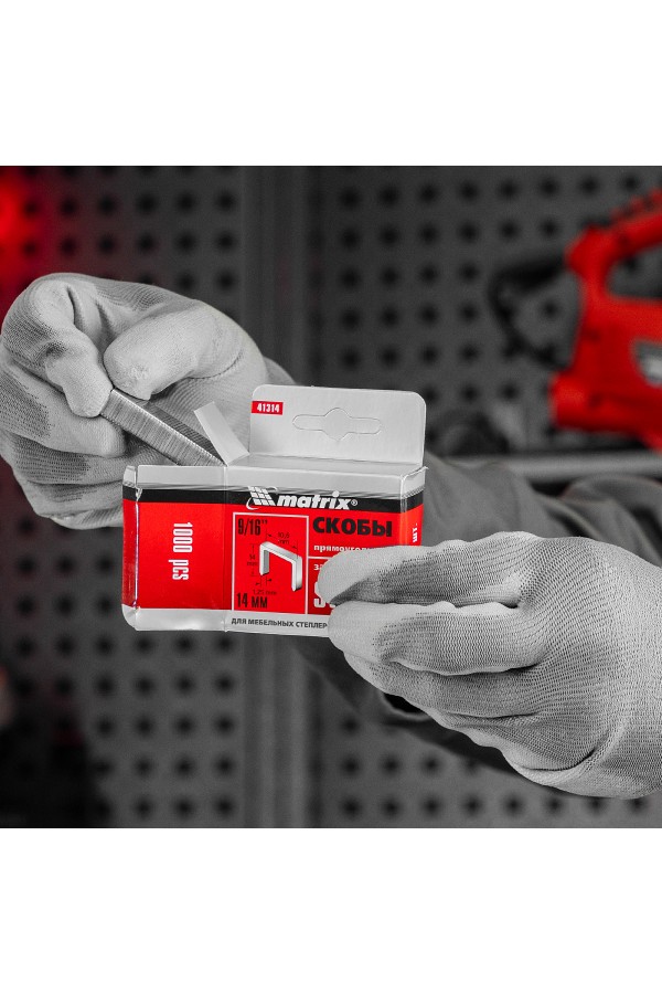 Скобы, 14 мм, для мебельного степлера, закаленные, тип 140, 1000 шт Matrix